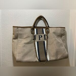 Lily & Bean Bag w/ JPD initials large tote bag zip